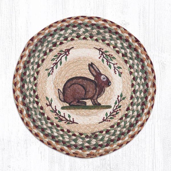 Capitol Importing Co 15.5 x 15.5 in. Jute Round Vintage Rabbit Chair Pad 49-CH413VR